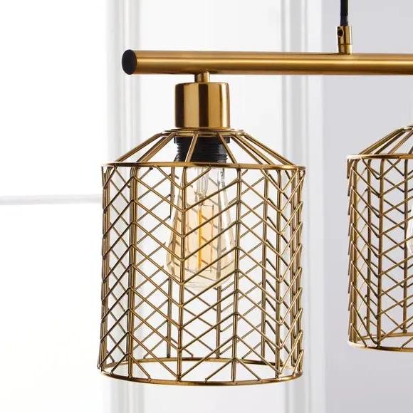 3-Light Diner Ceiling Light - Gold, Metal