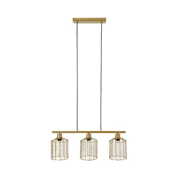 3-Light Diner Ceiling Light - Gold, Metal