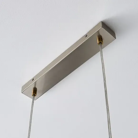 3-Light Diner Ceiling Light - Nickel, Glass
