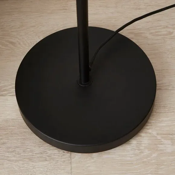 3-Light Floor Lamp Adjustable - Black, Metal