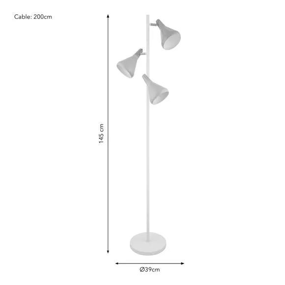 3-Light Floor Lamp Adjustable - Multicolor