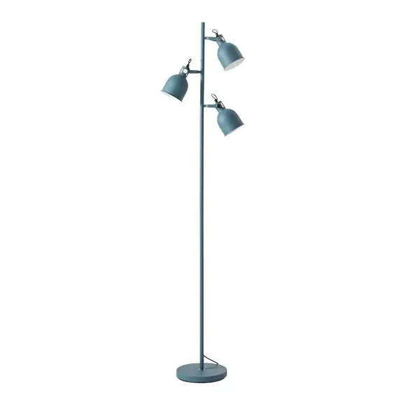 3-Light Floor Lamp with Adjustable Heads - Blue