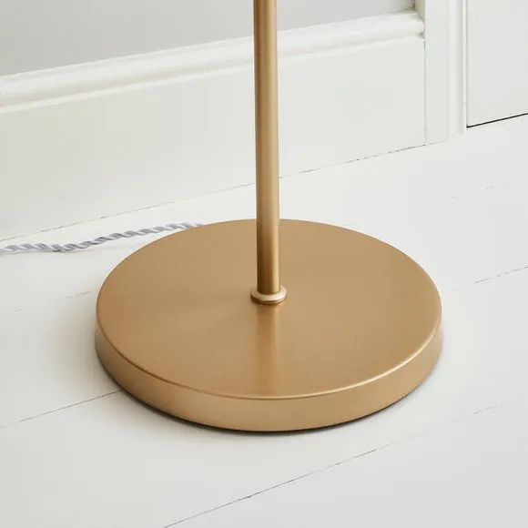 3-Light Floor Lamp with Glass Shades - Gold
