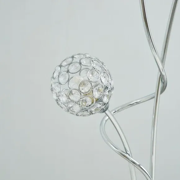 3-Light Floor Lamp with Spherical Shades - Chrome