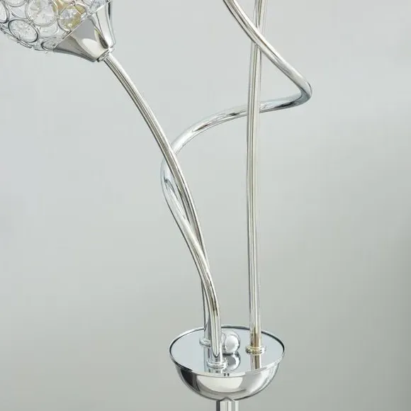 3-Light Floor Lamp with Spherical Shades - Chrome