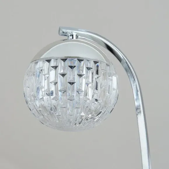 3-Light Floor Lamp with Switch - Chrome, Metal