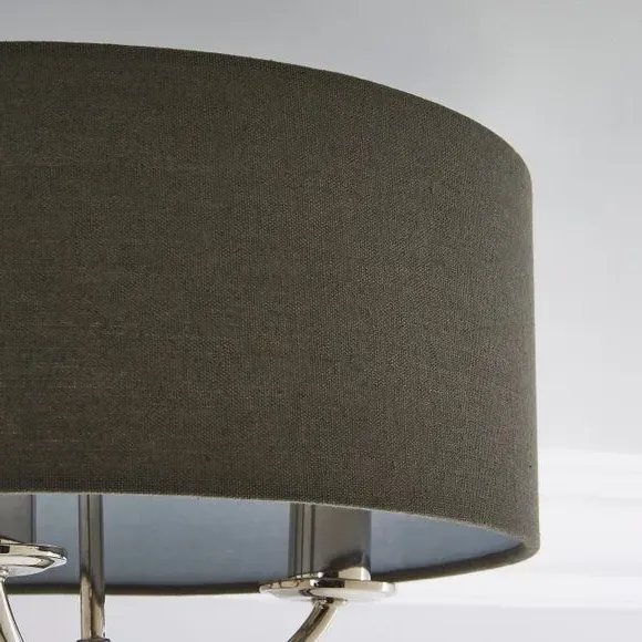 3 Light Flush Ceiling Light - Charcoal, Metal