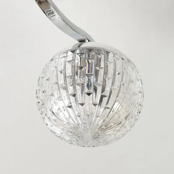 3-Light Flush Ceiling Light - Clear, Chrome