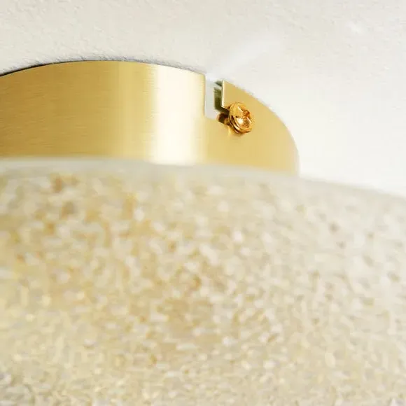 3-Light Flush Ceiling Light - Clear, Glass