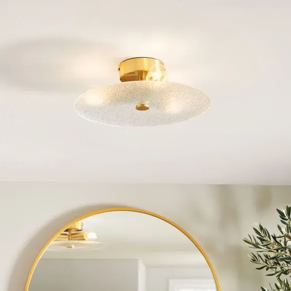 3-Light Flush Ceiling Light - Clear, Glass image