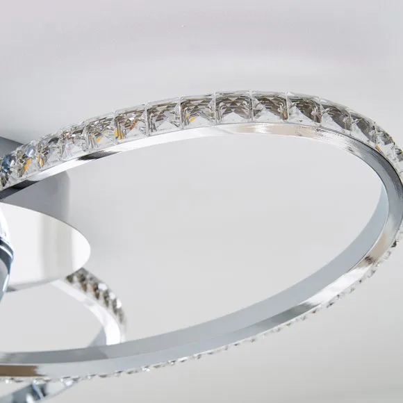 3-Light Flush Ceiling Light - Silver, Metal