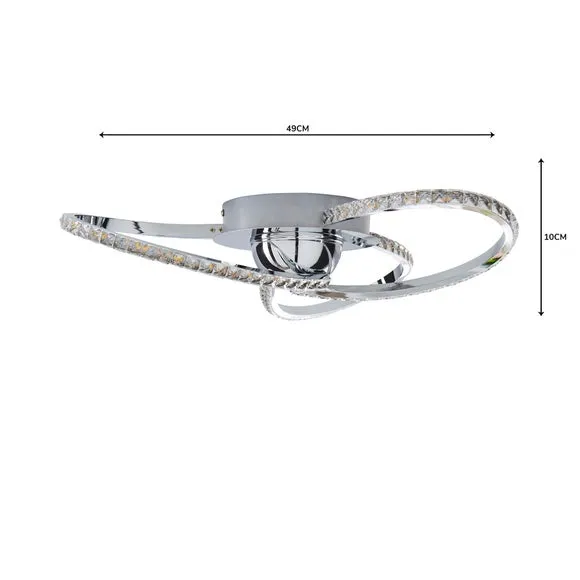 3-Light Flush Ceiling Light - Silver, Metal