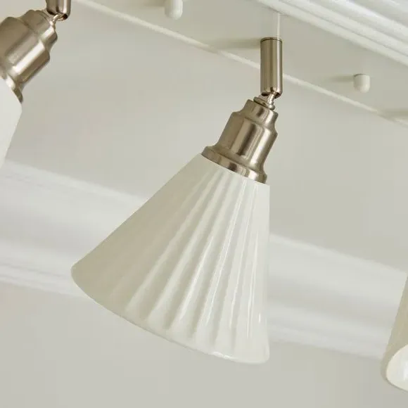 3-Light Flush Spotlight Adjustable - White, Ceramic