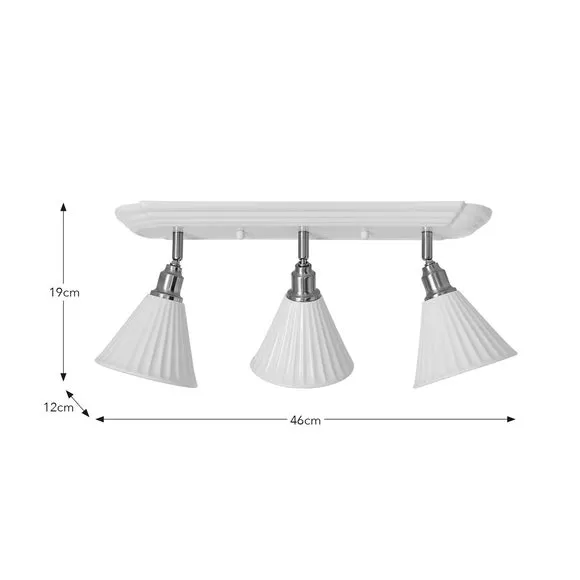 3-Light Flush Spotlight Adjustable - White, Ceramic