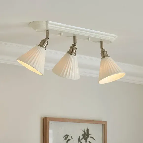 3-Light Flush Spotlight Adjustable - White, Ceramic image