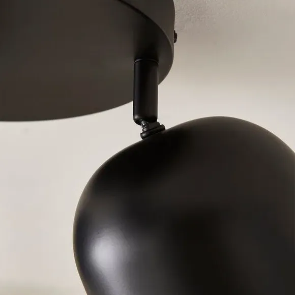 3-Light Flush Spotlight with Adjustable Heads - Black