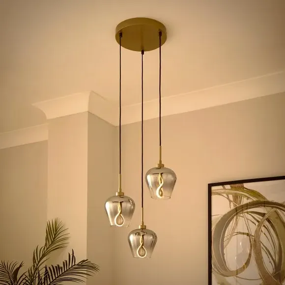 3-Light LED Cluster Ceiling Light - Gold