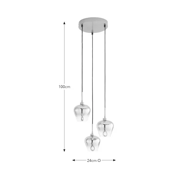 3-Light LED Cluster Ceiling Light - Gold