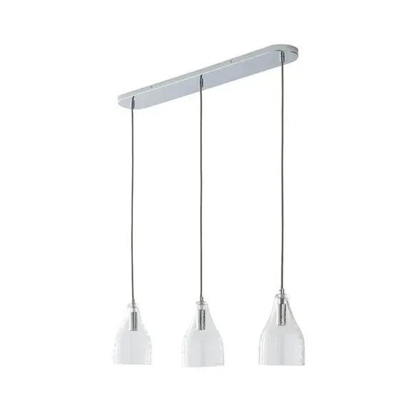 3-Light Pendant Ceiling Light - Clear, Glass