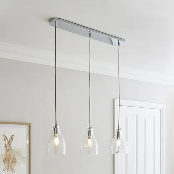 3-Light Pendant Ceiling Light - Clear, Glass image