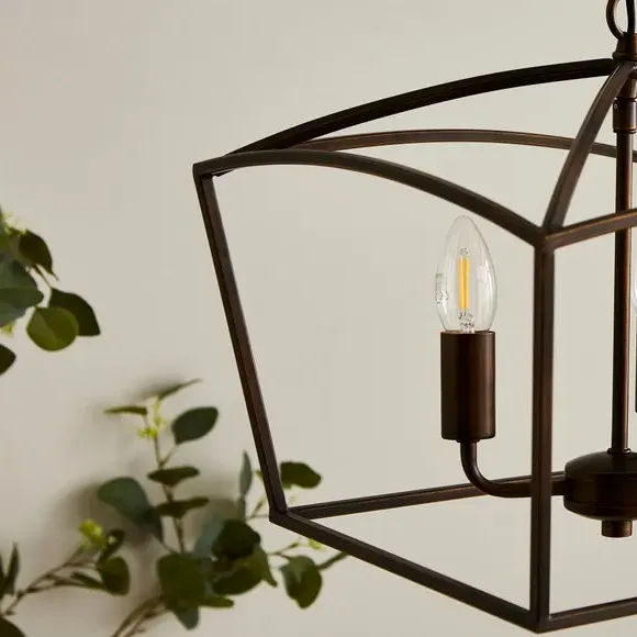 3-Light Pendant Light Adjustable - Black, Metal