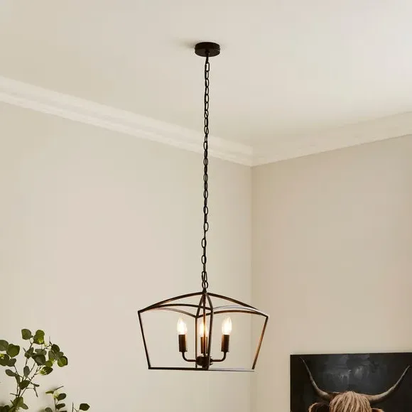 3-Light Pendant Light Adjustable - Black, Metal image