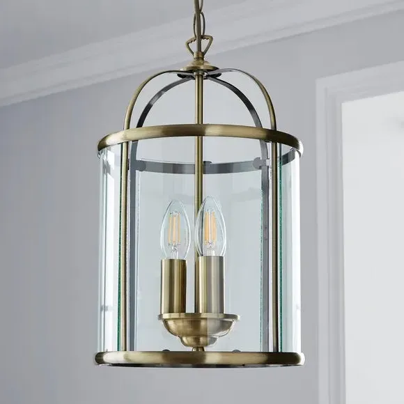 3-Light Pendant Light - Antique Brass, Metal