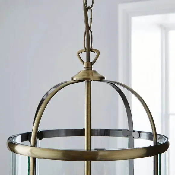 3-Light Pendant Light - Antique Brass, Metal