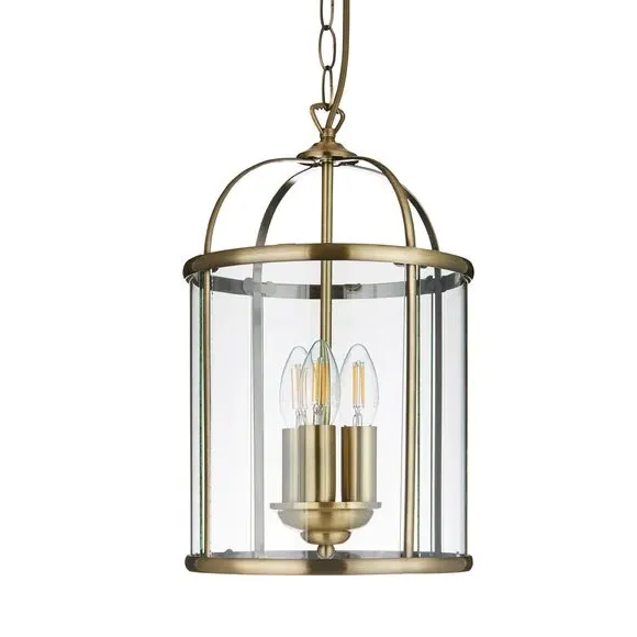 3-Light Pendant Light - Antique Brass, Metal