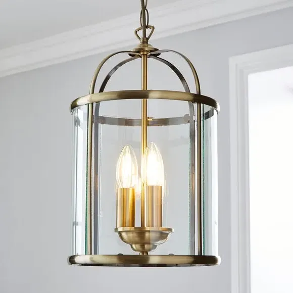 3-Light Pendant Light - Antique Brass, Metal