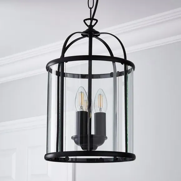 3-Light Pendant Light - Black, Metal