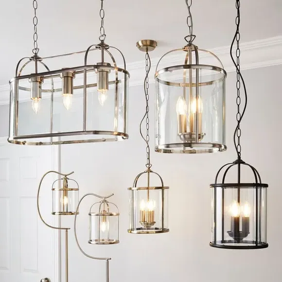 3-Light Pendant Light - Black, Metal