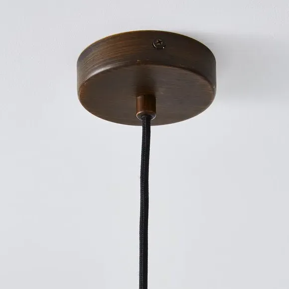 3-Light Pendant Light Industrial - Bronze, Metal