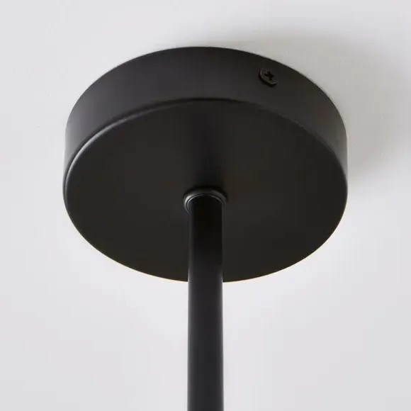 3-Light Semi Flush Ceiling Light - Black, Metal