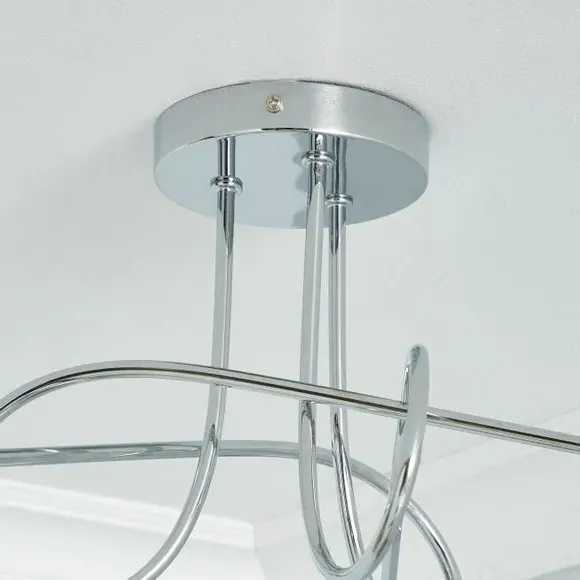 3-Light Semi Flush Ceiling Light - Chrome