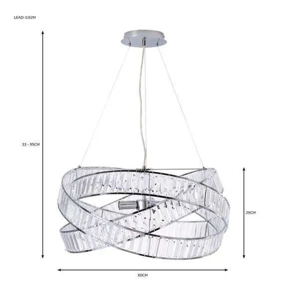 3-Light Semi Flush Ceiling Light - Chrome