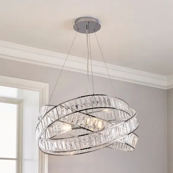 3-Light Semi Flush Ceiling Light - Chrome image