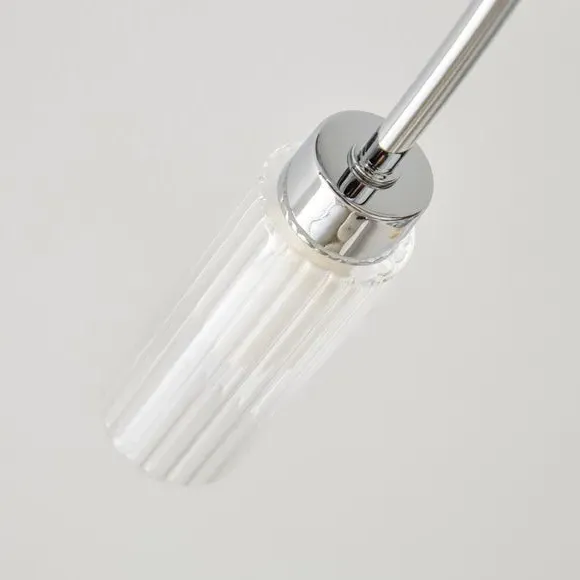 3-Light Semi Flush Ceiling Light - Chrome, Metal