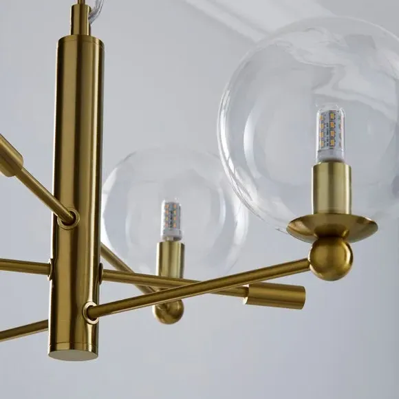 3-Light Semi Flush Ceiling Light - Gold, Brass
