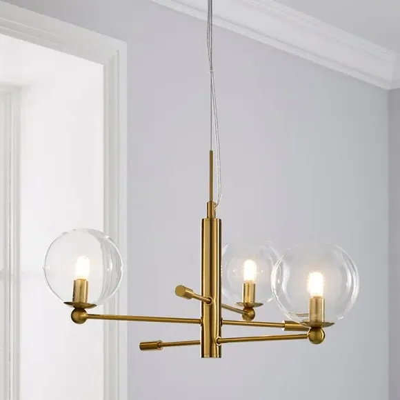 3-Light Semi Flush Ceiling Light - Gold, Brass