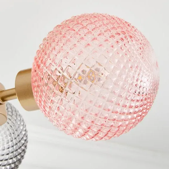 3-Light Semi Flush Ceiling Light - Gold, Metal