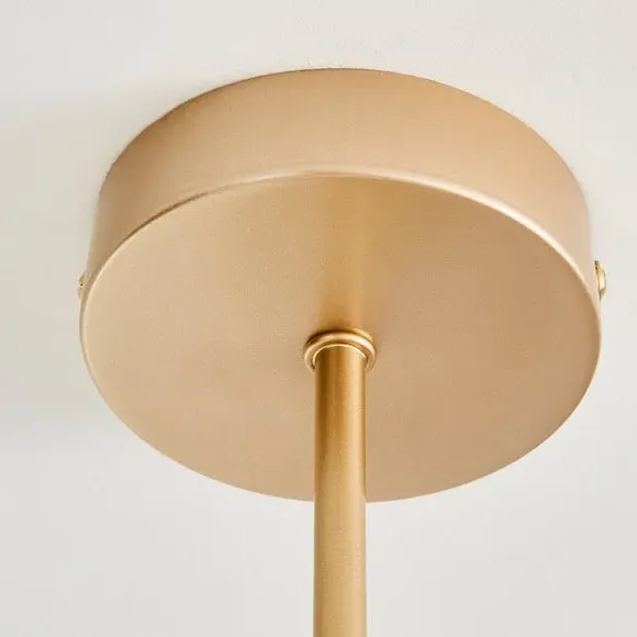 3-Light Semi Flush Ceiling Light - Gold, Metal
