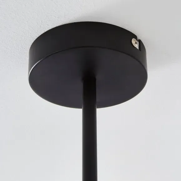 3-Light Semi Flush Ceiling Light - Grey, Fabric