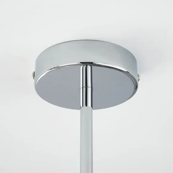 3-Light Semi Flush Ceiling Light - Grey, Metal