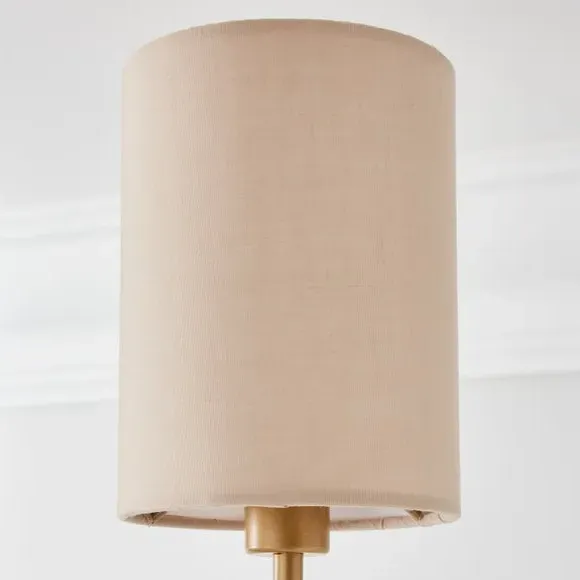 3-Light Semi Flush Ceiling Light - Natural, Fabric