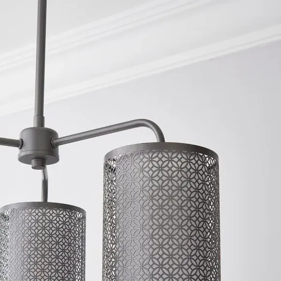 3-Light Semi Flush Ceiling Light - Pewter