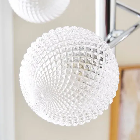 3-Light Semi Flush Ceiling Light - Silver, Chrome