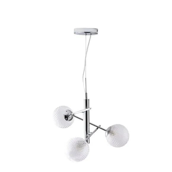3-Light Semi Flush Ceiling Light - Silver, Chrome