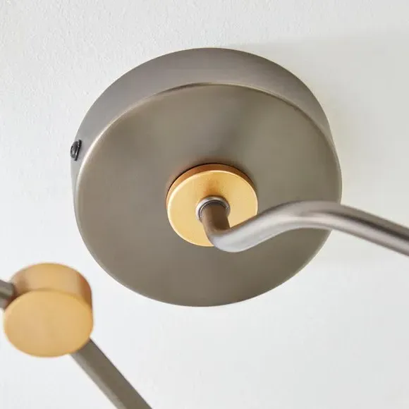 3-Light Semi Flush Ceiling Light - Smoke, Glass