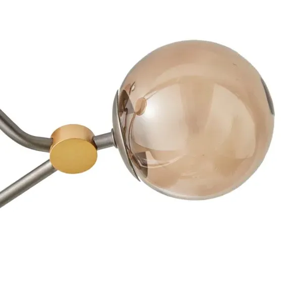 3-Light Semi Flush Ceiling Light - Smoke, Glass